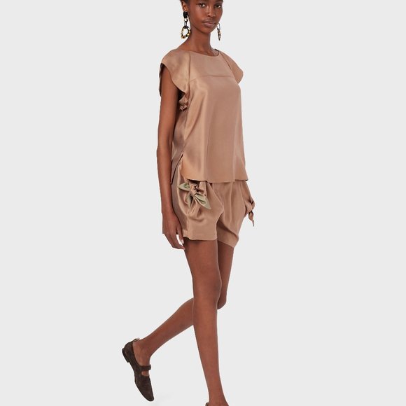 EMPORIO ARMANI  Flowing, knotted, viscose shorts - Picture 4 of 6